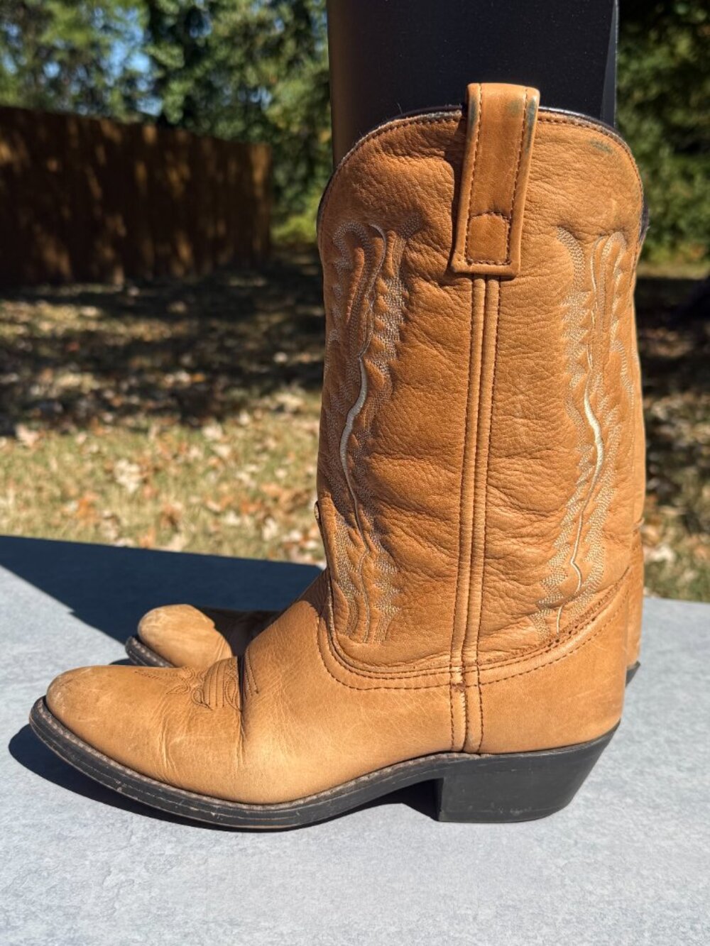Laredo 51080 Womens 8M Tan Leather Cowboy Boots Western Cowgirl Ranch Core 4389 - Picture 2 of 9